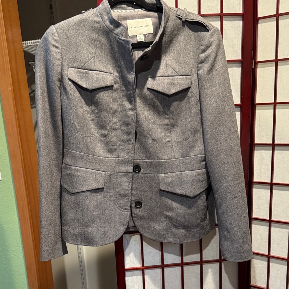 Banana Republic Gray Blazer Jacket